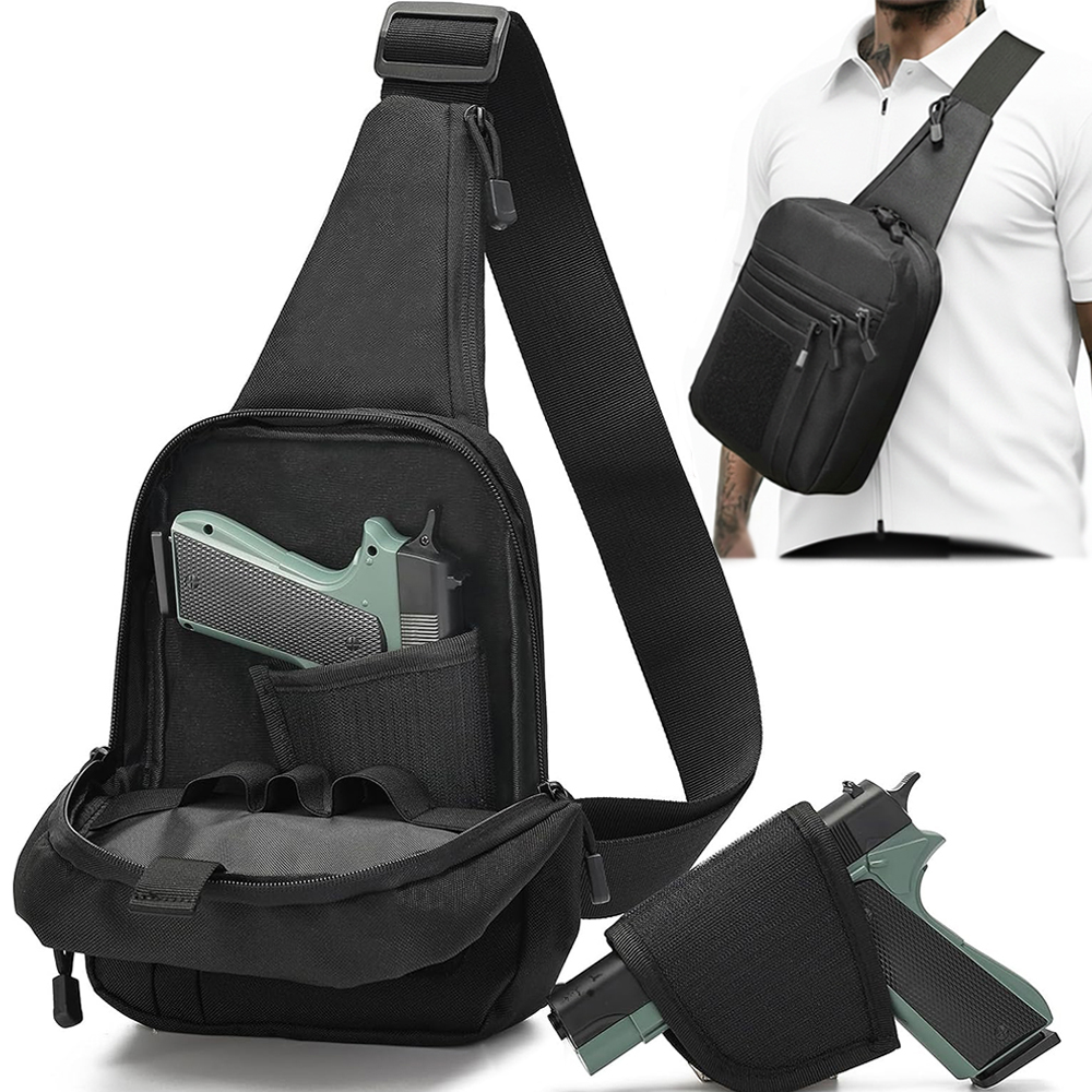 Bolsa tática para pistola, col - Edc Concealed Carry Sling Bag avaliação e preço