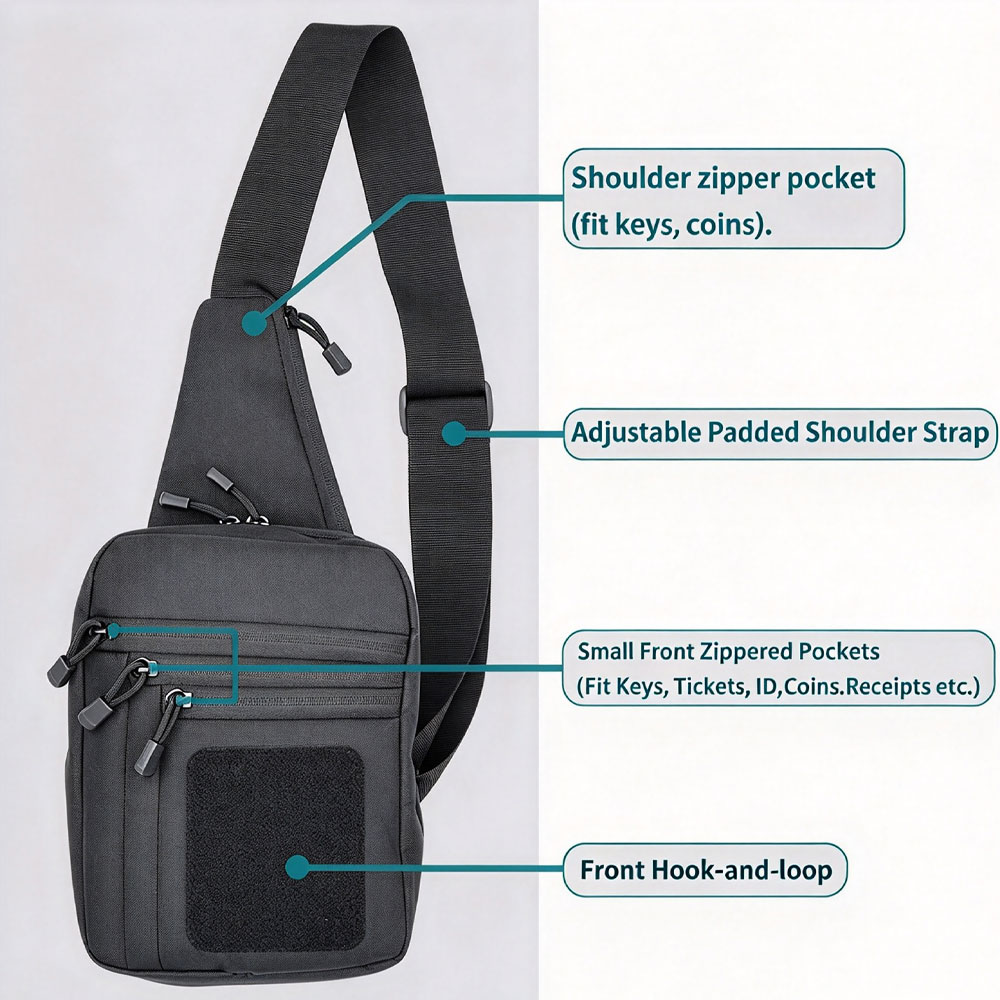 Bolsa tática de ombro para pis - Edc Concealed Carry Sling Bag avaliação e preço