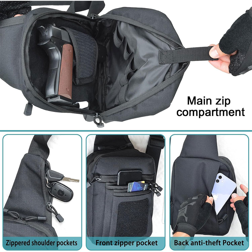 Bolsa tática de ombro para pis - Edc Concealed Carry Sling Bag avaliação e preço